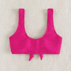 Damen Bikini-Set mit Knotenverschluss und hoch geschnittenem Höschen R&B