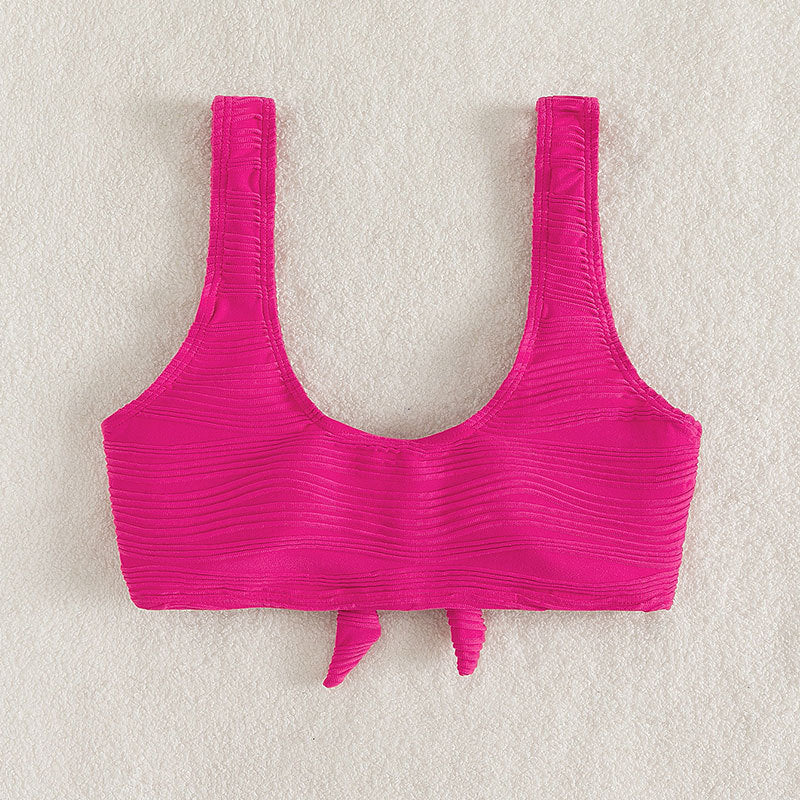 Damen Bikini-Set mit Knotenverschluss und hoch geschnittenem Höschen R&B
