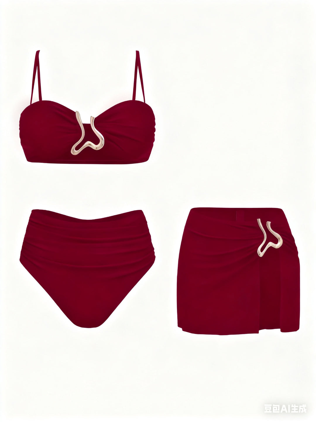 Damen Bikiniset mit elegantem Wickelrock und modischem Design R&B