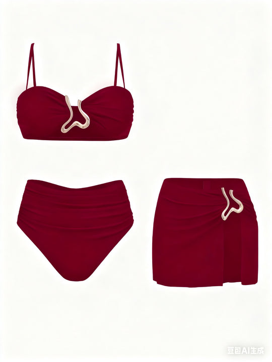 Damen Bikiniset mit elegantem Wickelrock und modischem Design R&B