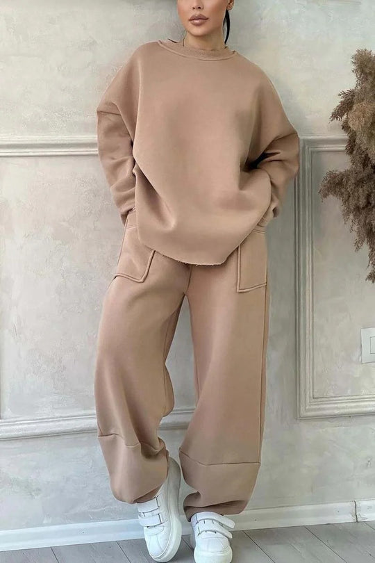 Damen gemütliches Oversized Sweatanzug-Set R&B