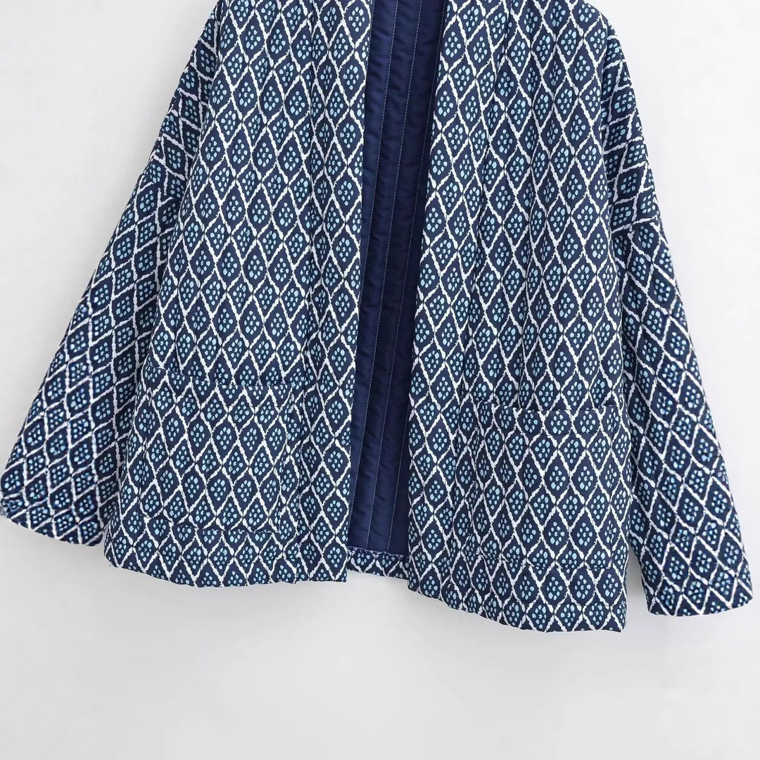 Damen Kimono-Jacke mit elegantem Muster und lockerer Passform R&B
