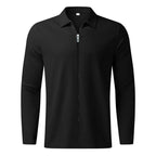 Herren Sportliches Langarm-T-Shirt mit Reißverschluss und atmungsaktiver Struktur R&B