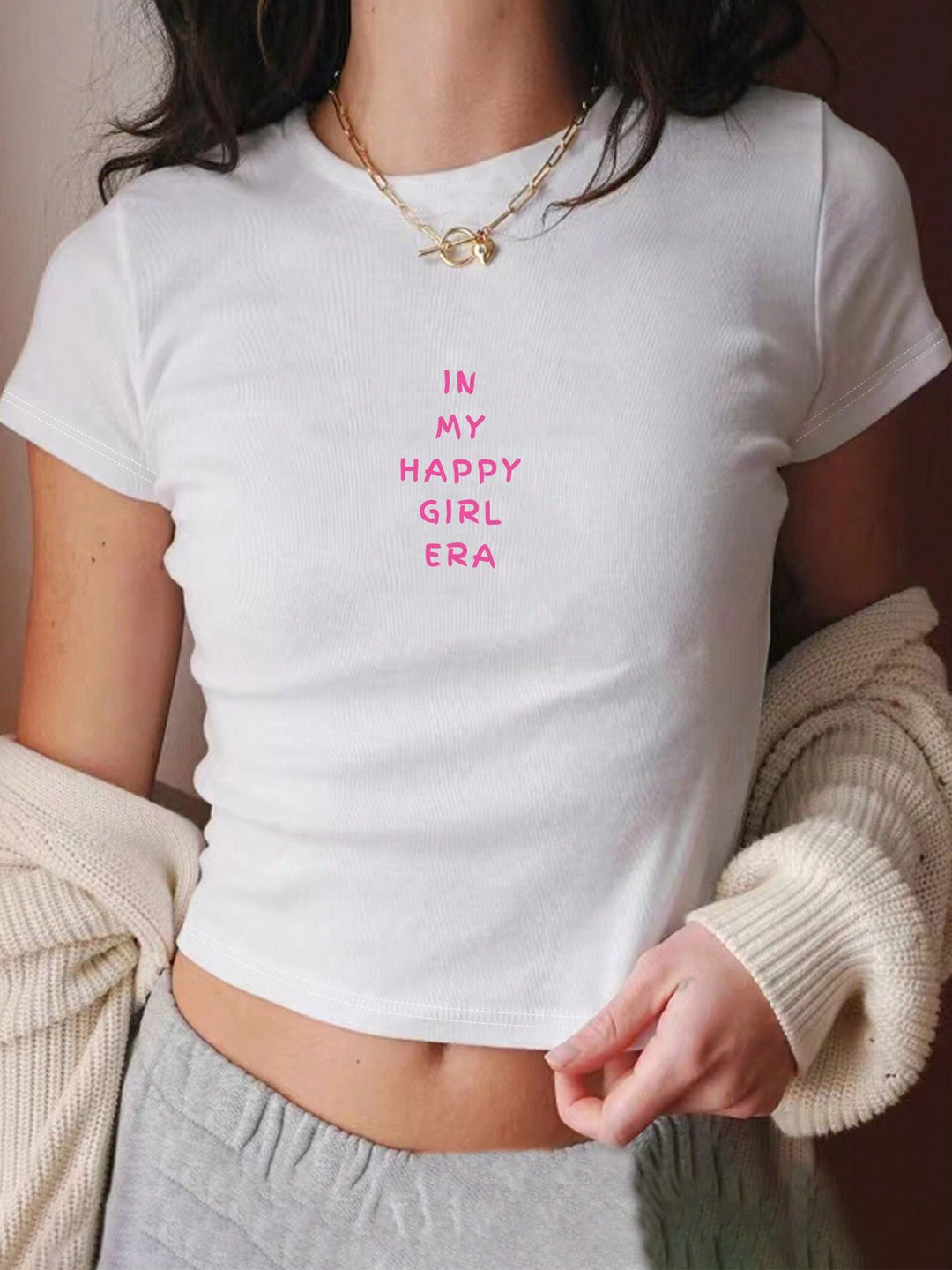 Damen Crop Top mit 90er Jahre Aufdruck R&B
