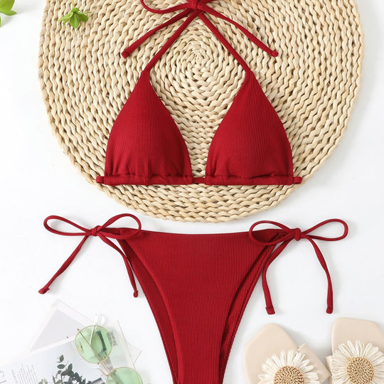 Damen Triangel-Bikini mit verstellbaren Schleifen R&B