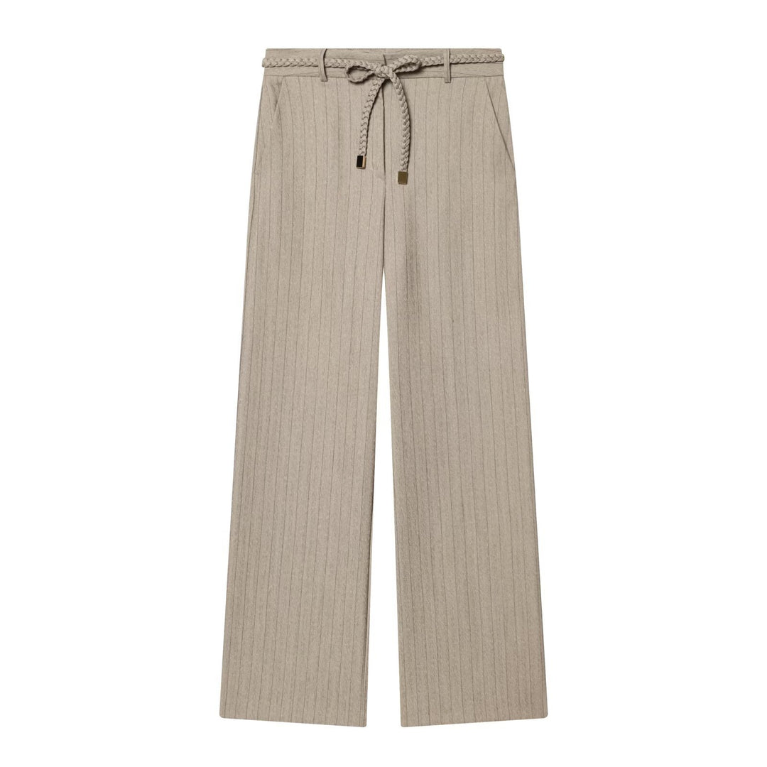 Damen elegante, weit geschnittene Hochbundhose mit geometrischem Streifenmuster R&B