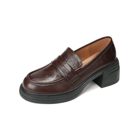 Damen elegante Loafers mit modischem Blockabsatz R&B