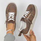 Damen Sneakers mit modischem Reißverschluss und bequemer Sohle R&B