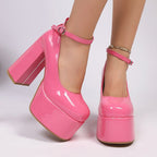 Damen Plateau-High Heels mit schickem Riemendesign R&B