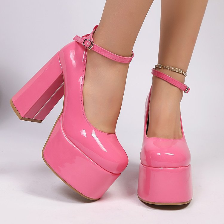 Damen Plateau-High Heels mit schickem Riemendesign R&B