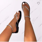 Damen Glamouröse Zehentrenner-Sandalen mit funkelnden Strass-Elementen R&B