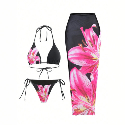 Damen Bikiniset mit floralem Wickelrock R&B