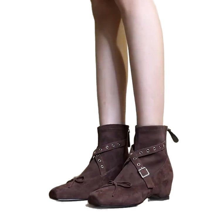 Damen Stiefeletten mit modischem Schnallenakzent und elegantem Schaft