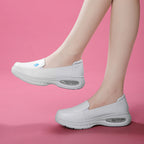Damen nan orthopädischer Komfort-Slipper mit sichtbarer Luftkammer im Fersenbereich und stoßdämpfender Plateausohle R&B