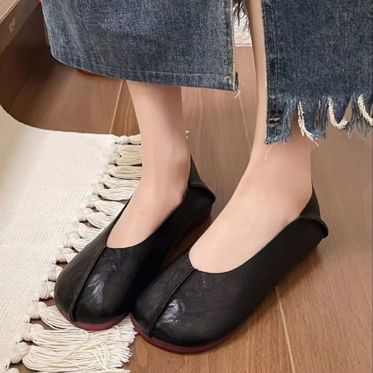 Damen Ballerinas aus hochwertigem Leder mit elegantem Schnitt und komfortablem Fußbett R&B