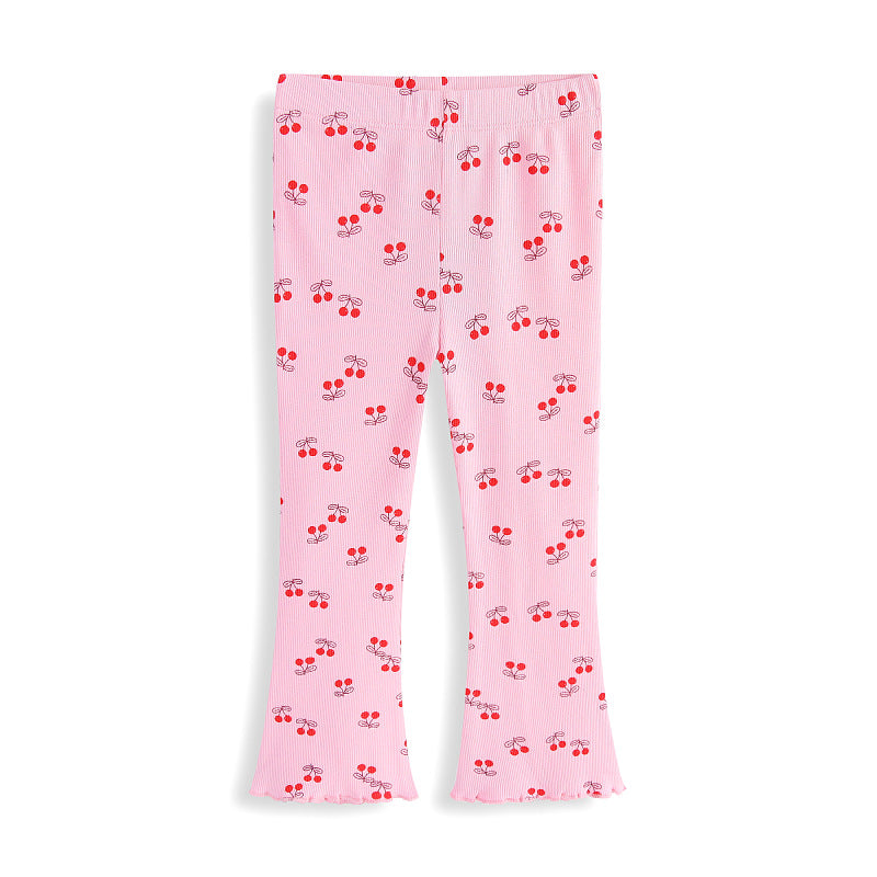 Mädchen Leggings mit fröhlichem Kirschmotiv R&B