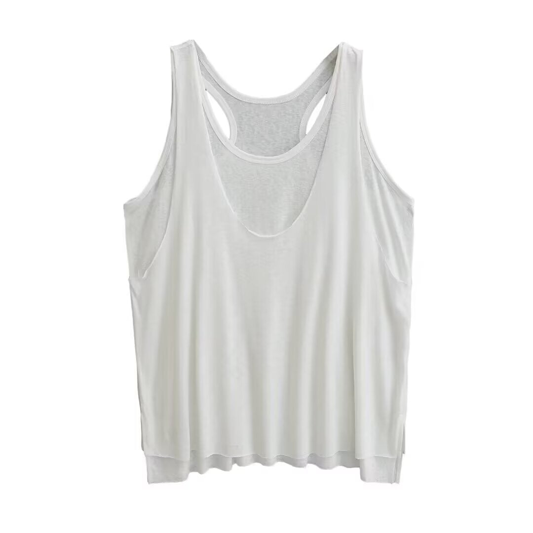 Damen sportliches Tanktop mit asymmetrischem Rückendesign R&B
