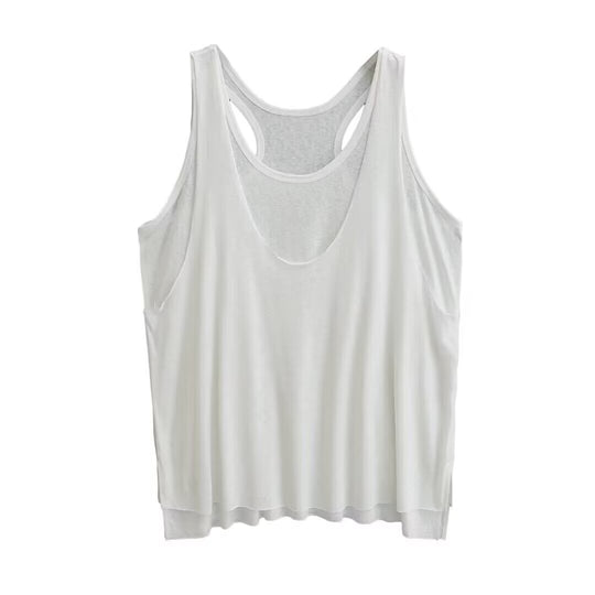 Damen sportliches Tanktop mit asymmetrischem Rückendesign R&B