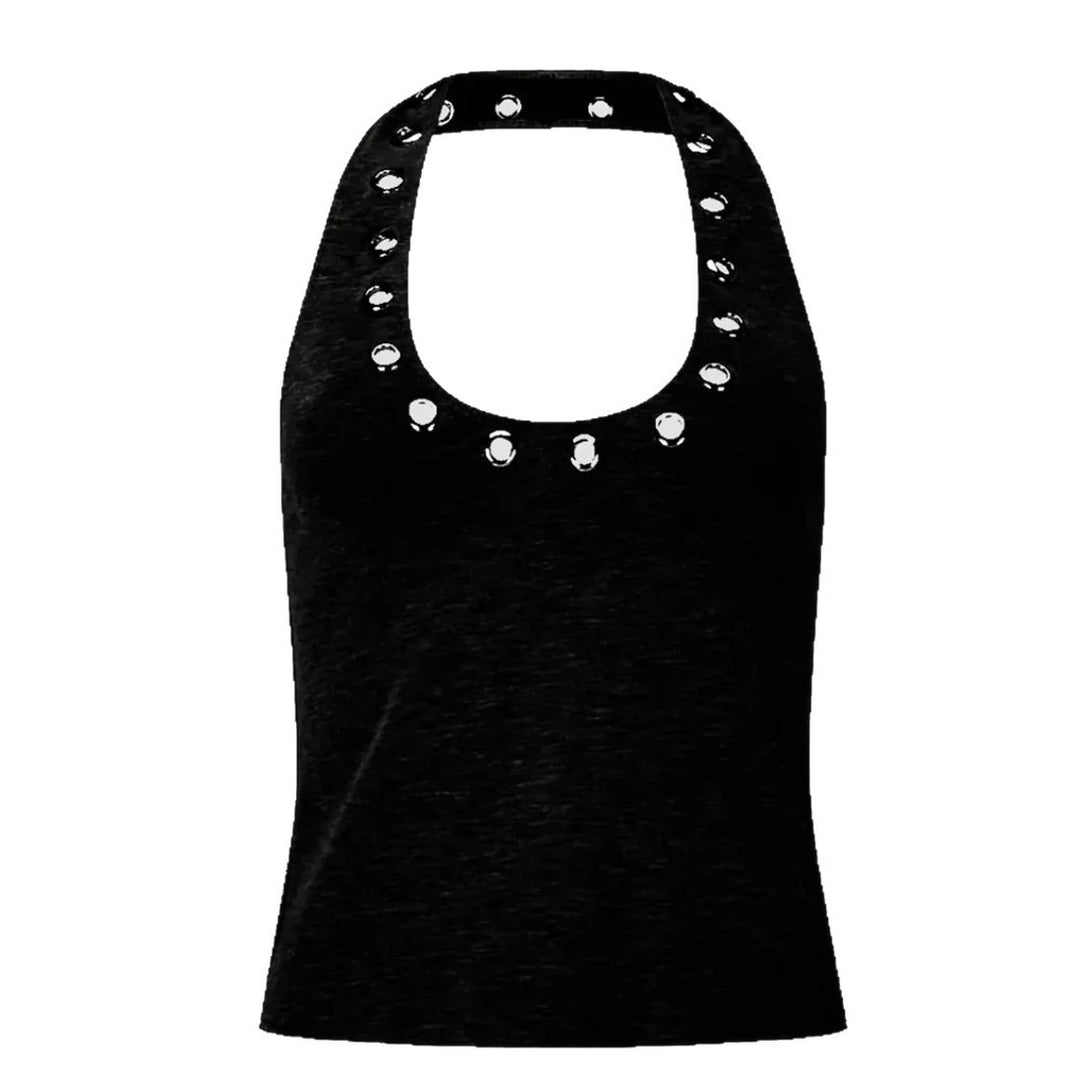 Damen Stylisches Haltertop mit glänzenden Ösen R&B