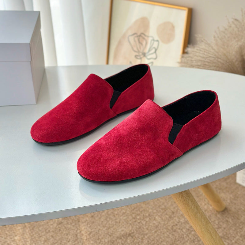 Damen modische Mokassins aus hochwertigem Veloursleder R&B
