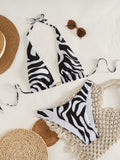 Damen Triangel-Bikini mit elegantem ZR&Bra-Muster R&B