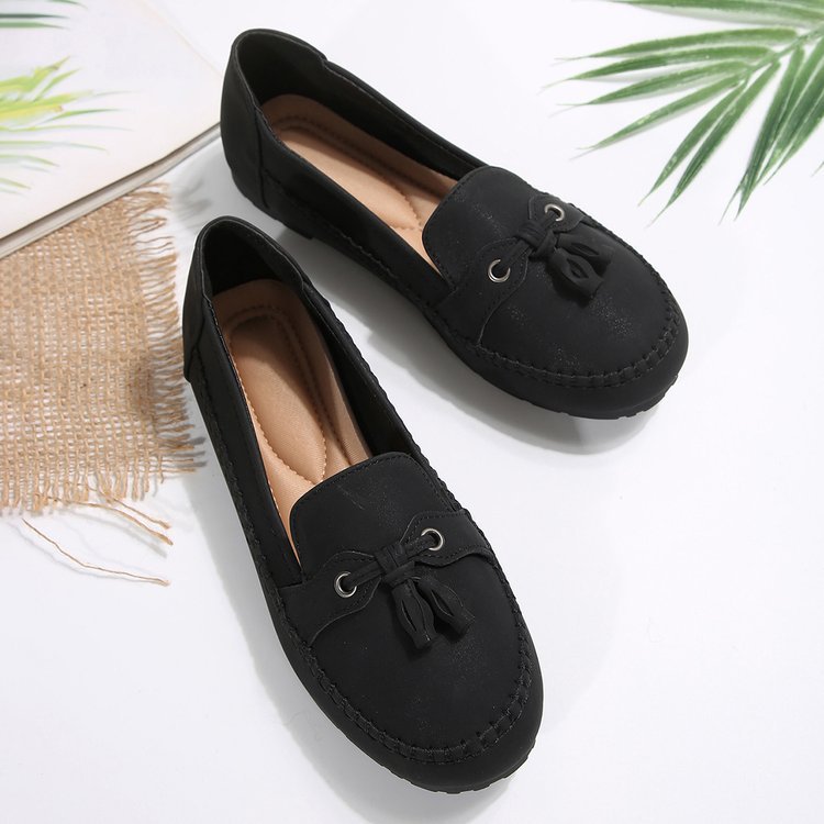 Damen Stilvolle und komfortable Ballerinas mit großem Schleifendetail R&B