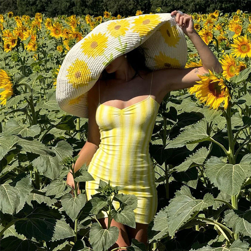 Damen Sommerkleid mit ärmellosem Design und raffinierten Falten R&B