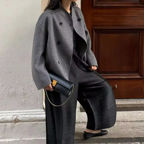 Damen Oversized Wolljacke im modernen Stil R&B