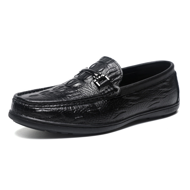 Herren elegante Mokassins im modernen Krokodil-Look R&B