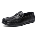 Herren elegante Mokassins im modernen Krokodil-Look