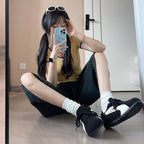 Damen sportliche Sneakers mit atmungsaktiver Oberflächenstruktur und rutschfester Sohle R&B