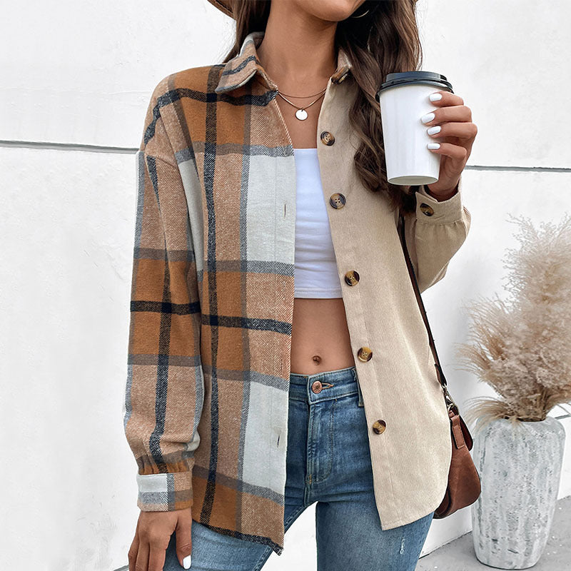 Damen lässige Karohemdjacke mit nachhaltigem Baumwollmix R&B