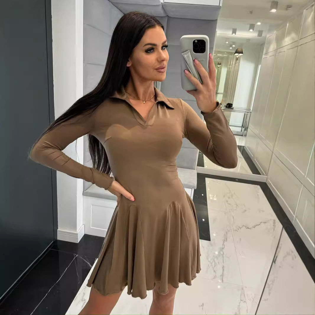 Damen sportliches Polo Kleid mit elegantem Schwung R&B