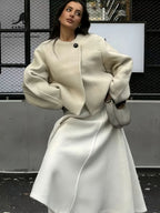 Damen Modische Oversized-Jacke mit strukturiertem Design R&B