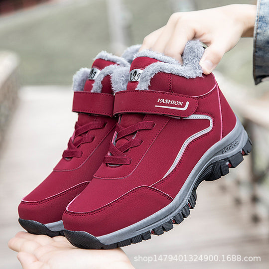 Damen Warm gefütterte Outdoor-Wanderschuhe mit verstellbarem Klettverschluss R&B