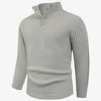 Herren innovativer Halbreißverschluss Pullover mit Rippstruktur R&B