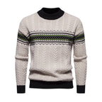 Herren Strickpullover mit innovativem Zopfmuster und stilvollen Akzenten