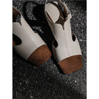 Damen elegante Open Toe Sandalen mit Blockabsatz R&B