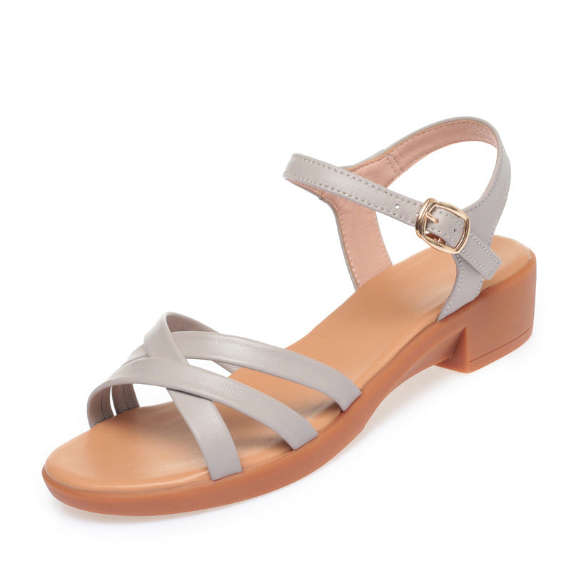 Damen Bequeme Sandalen mit verstellbarem Fesselriemen und modischem Design R&B