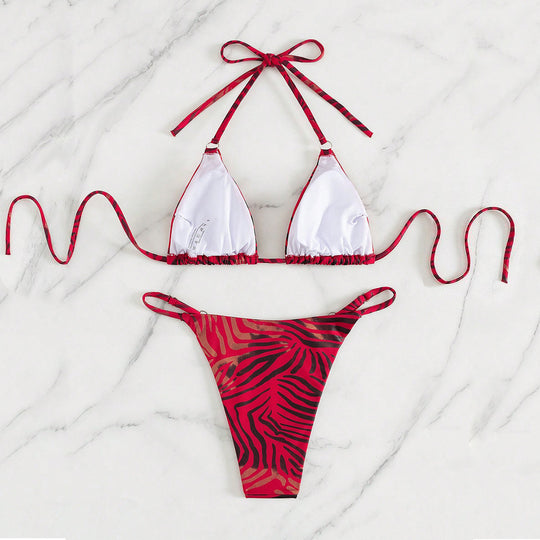 Damen Triangel-Bikini mit trendy Tierdruck R&B