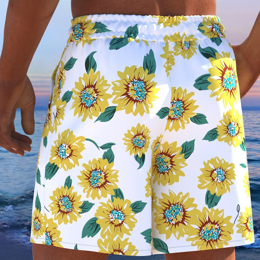 Herren Badeshorts mit modernem Streifen-Design und elastischem Bund R&B