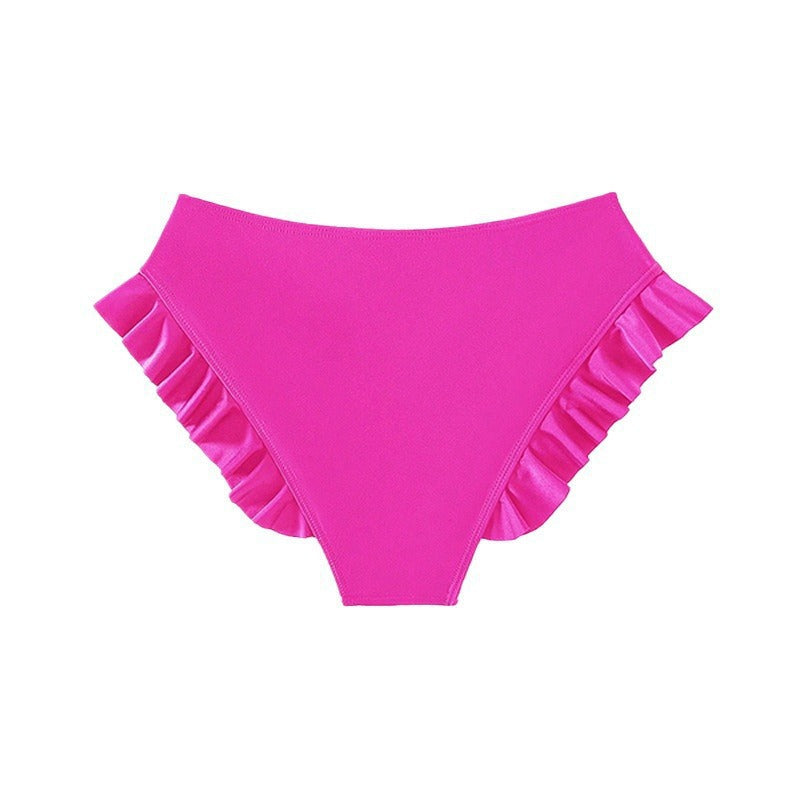 Damen Bikinihose mit verspieltem Rüschendesign und hohem Bund R&B