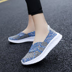 Damen Slip-On Sneakers mit atmungsaktiver Gewestruktur