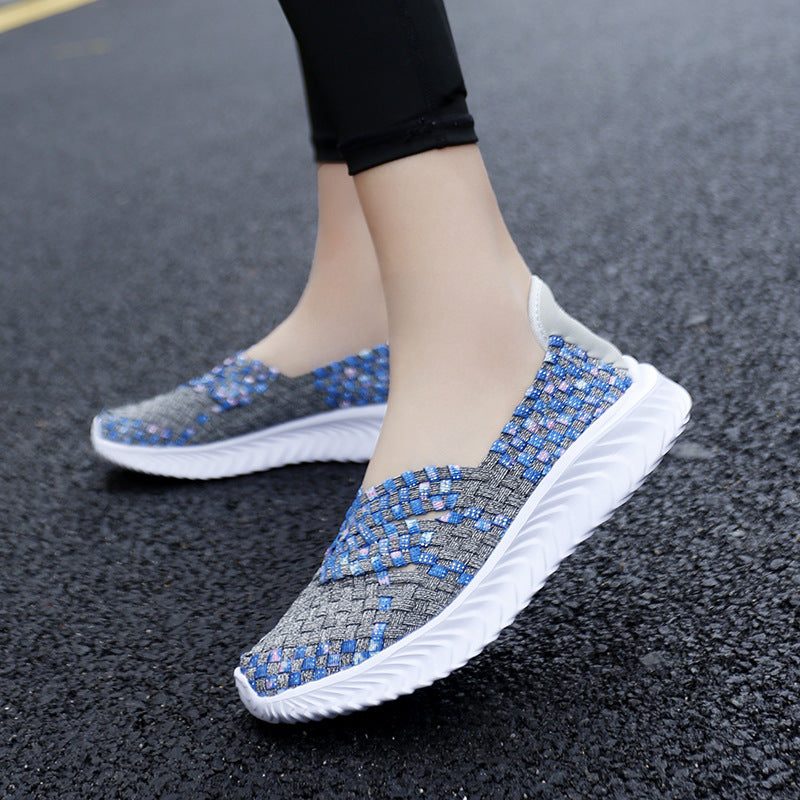 Damen Slip-On Sneakers mit atmungsaktiver Gewestruktur
