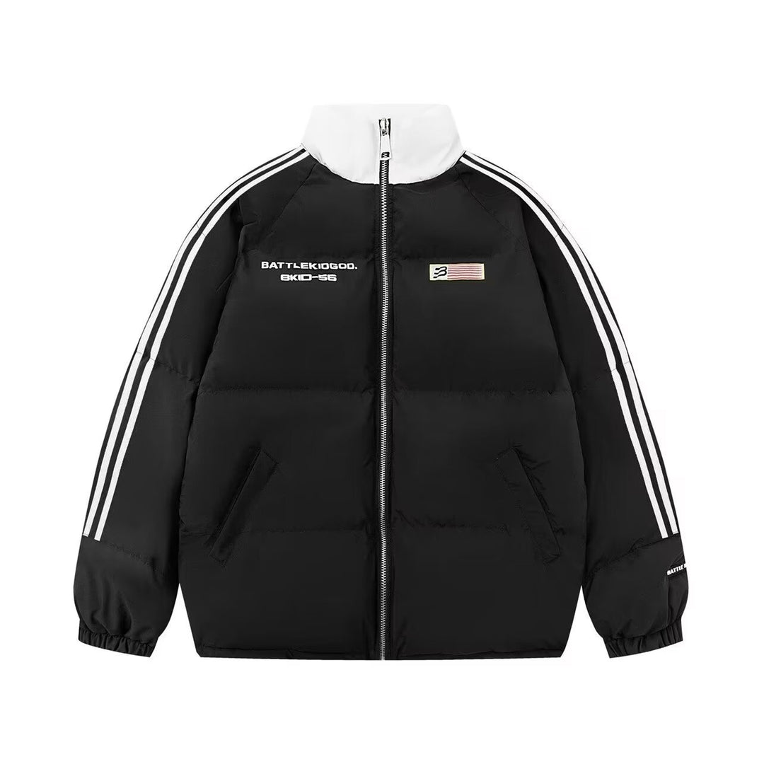Damen sportliche Oversized Daunenjacke mit Reißverschluss und seitlichen Taschen R&B