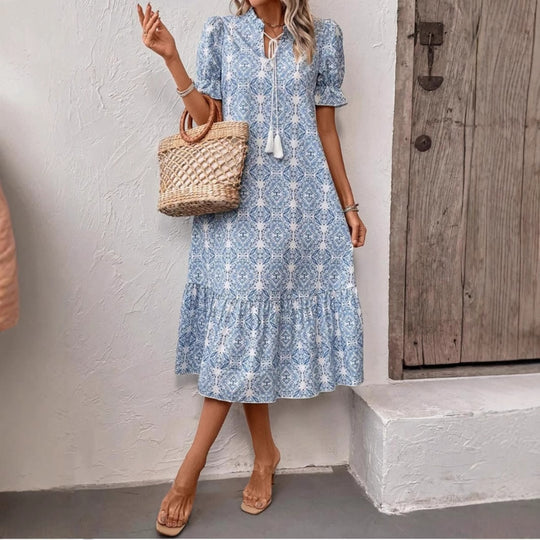 Damen Sommerliches Tunika-Kleid mit eleganten Schnüroptionen R&B