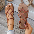 Damen Geflochtene Riemchen-Sandalen mit ergonomischer Fußbettung R&B