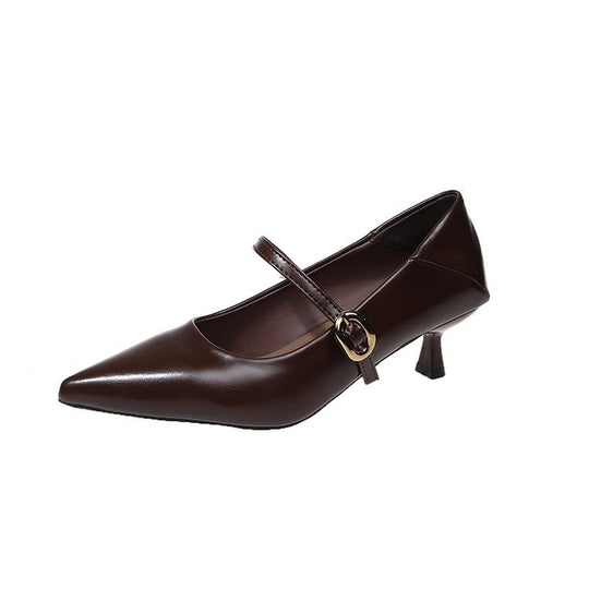 Damen elegante Pumps mit schmaler Schnalle R&B