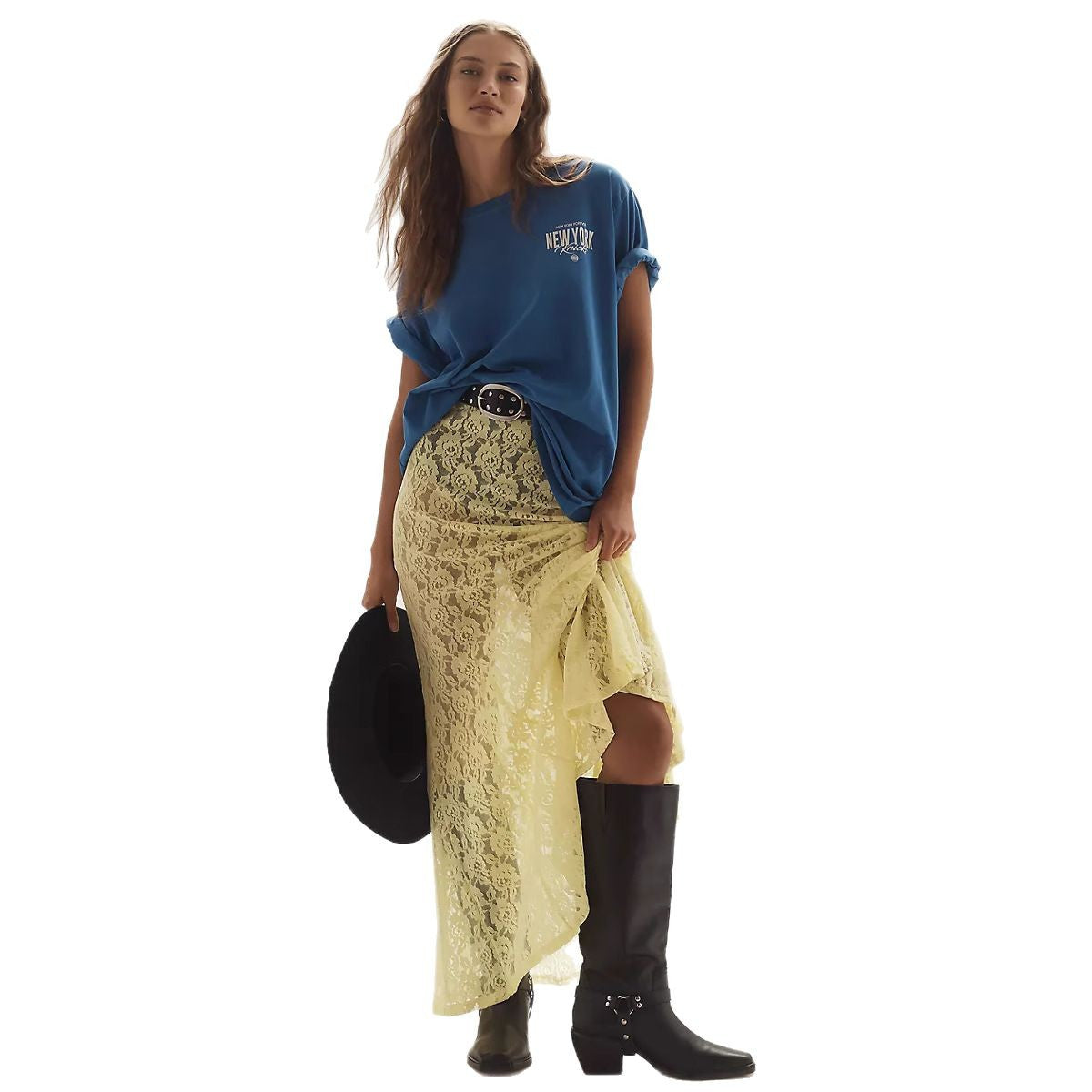 Damen lässiges T-Shirt mit coolem Druck und oversized Schnitt R&B