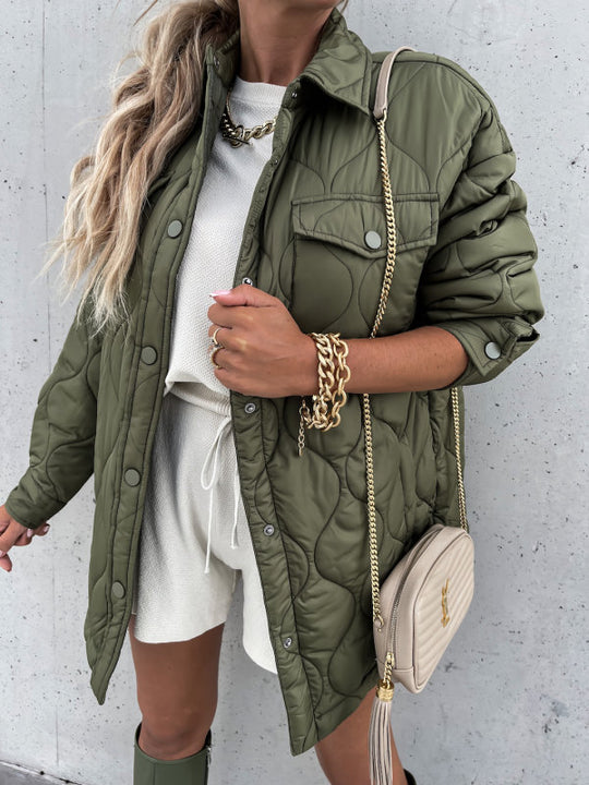 Damen gesteppte Übergangsjacke mit praktischen Taschen R&B